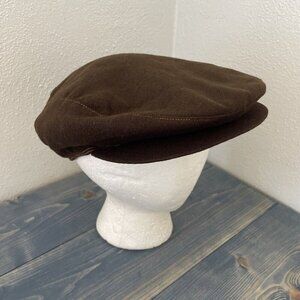 Vintage Marshall Field Brown Snap Rim Newsboy Cabby Hat - SIZE M (HT3)